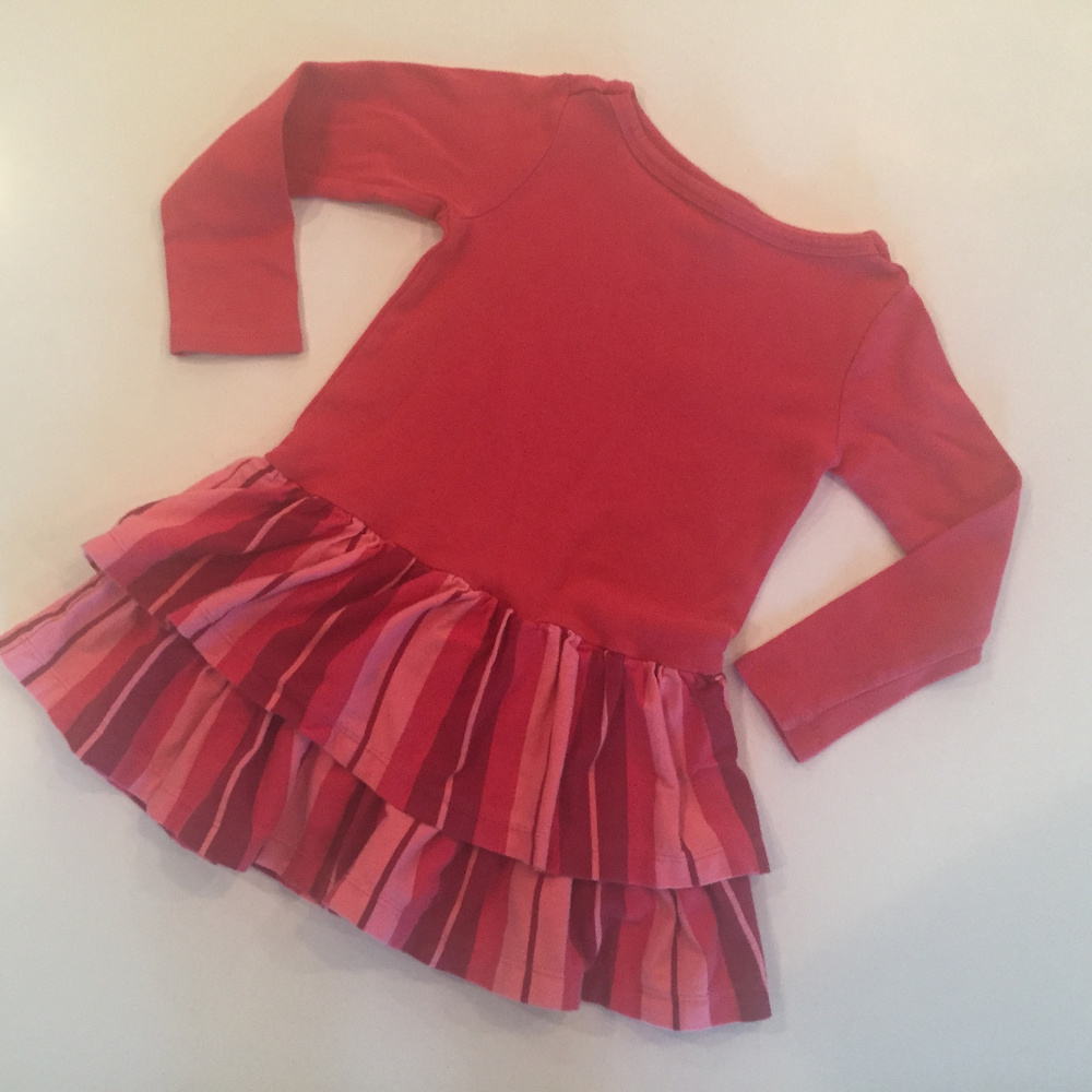 Tea girls twirl dress with red ruffles size 4